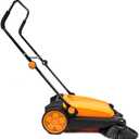Walk-Behind Manual Push Floor Sweeper - 6.6 Gallon Capacity, 27.5" Sweeping Width, Sweeps 29,000 Square Feet/Hour