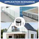 3TO Glass Railing Standoff - Marine Grade SS316 Innovative Standoffs for Balcony Stair Railing Modern Design Clamp Comes with Mounting Wrench (12, Brushed Finish)