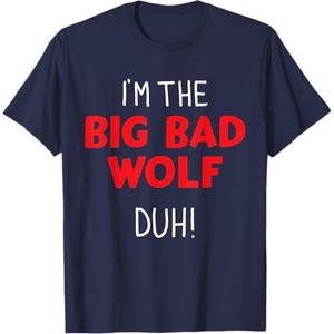 I'm the bad wolf duh costume for DIY halloween party T-Shirt (Navy Blue), Size XL