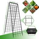 2 Pack Heavy Duty Adjustable A-Frame Garden Trellis for Climbing Plants 50"x17" , Reinforced Metal Plant Support for Raised Beds, Ideal for Tomatoes, Cucumbers & Outdoor Vines (Black)