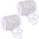 Tosnail 200 ft Crystal Beads by The Roll Crystal Bead String Chain Crystal Garland Roll for Wedding Party Decorations, Craft Projects, Iridescent