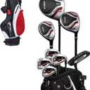 Precise Complete Teen Golf Club Set for Ages 13–16 – Includes Titanium Driver, Stainless Steel Hybrid, 7–PW Irons, Putter, Stand Bag & 3 Headcovers – Graphite/Steel Shafts - Right Hand