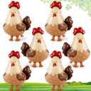 Soulchen 6 Pcs Chicken Balloons, Rooster Aluminum Foil Balloons, Spring Farm Animal Decorations, Chicken Birthday Decorations for Easter Egg Hunt Party Barnyard Birthday BBQ Party Supplies Photo Booth