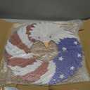 2026 Eagle Flag Wreath, 250th Anniversary Patriotic Eagle Wreath, Red White and Blue with Stars, Independence Day 4th of July Front Door Wall Decor (Medium-2D, Round)