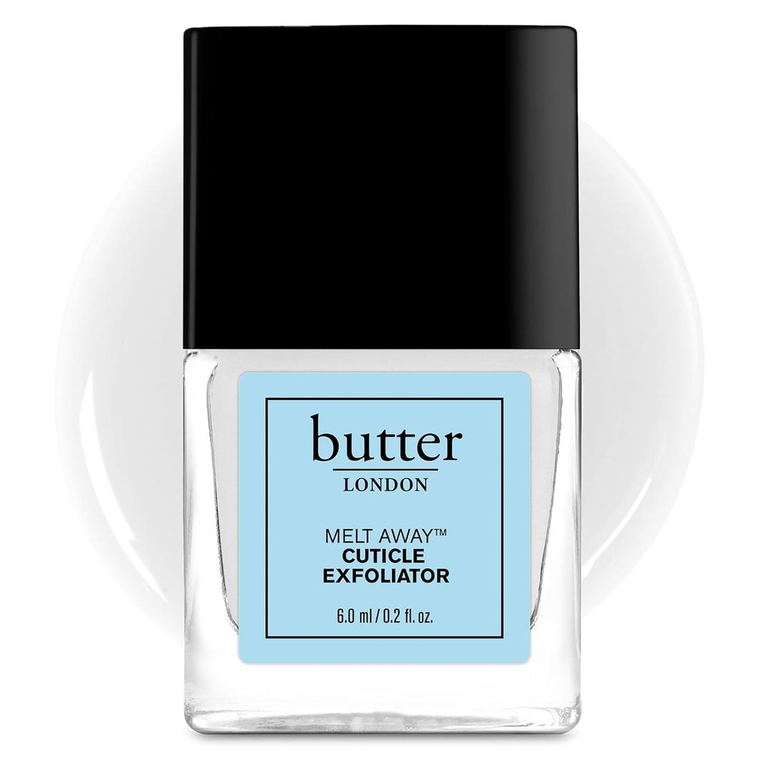 Butter LONDON Cuticle Remover Liquid, Melt Away - Cuticle Softener Oil Exfoliator Gently Removes Dry & Overgrown Skin - Nail Care for Clean & Healthy-Looking Nails, Home Manicure & Pedicure (0.2 Fl Oz (Pack of 1))