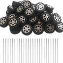 50pcs Plastic Roll 2mm Dia Shaft Toys Wheel and 25Pcs STEM Shaft Round Rod Axles for DIY Toy RC Car Truck Boat Helicopter Model Part