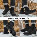Mens Snow Boots Waterproof Warm Fur Lined Winter Boots Lightweight Slip Resistant Comfortable Ankle shoes Outdoor Walking (10)