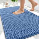OLANLY Thick Bathroom Rugs 30x20, Extra Soft Absorbent Chenille Bath Rugs, Rubber Backing, Machine Wash, Bath Mats for Bathroom Floor, Tub and Shower, Home Decor Accessories, Cornflower Blue