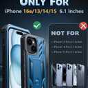 FNTCASE for iPhone 15 Case: for iPhone 14 Case & iPhone 13 Case [Built-in Screen Protector & Kickstand] [Military Grade Drop Protection] Heavy Duty Full Protective Shockproof TPU Phone Cover - Blue