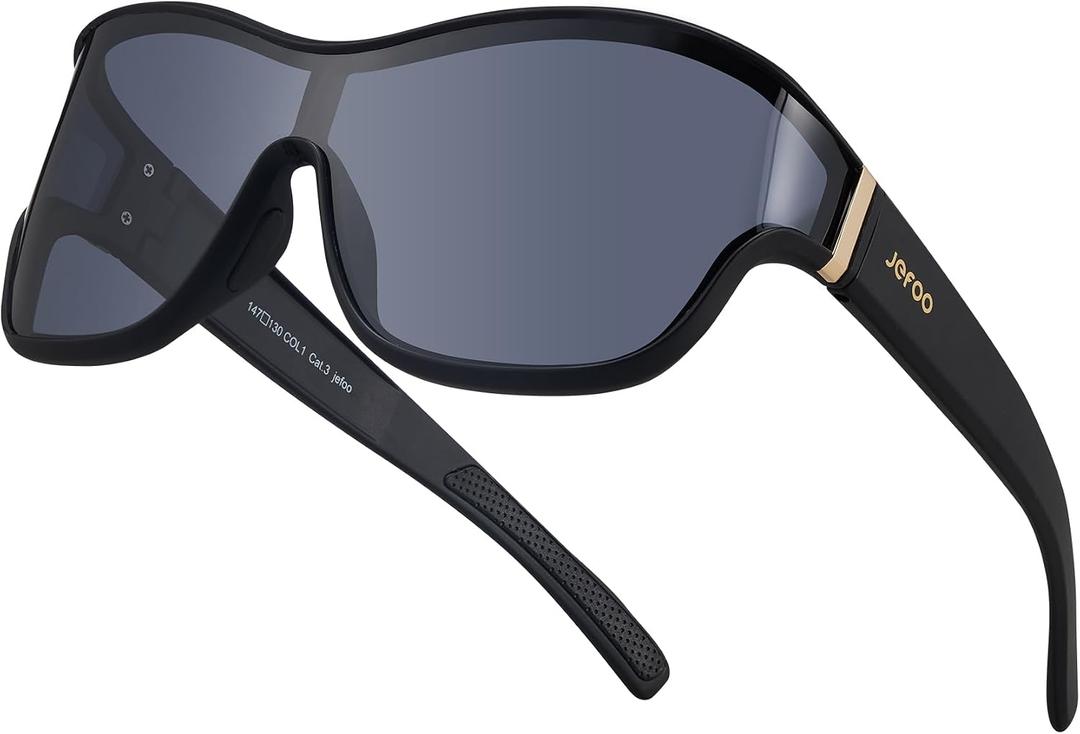 Jefoo Fit Over Glasses Oversized Polarized Sports Sunglasses for Women Men Trendy Retro Sun Glasses UV400 Protection