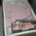 OOOK Kids Vanity Set,Table & Chair Vanity Set with MirrorIncludes 15 pcs Multiple Make up Accessories, Makeup Dressing Table with Storage Drawer, Pink, kids vanity set with stool and mirror