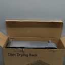 Dish Drying Rack for Kitchen Counter, 304 Stainless Steel Dish Rack, Expandable Dish Drainer, Foldable Dish Strainer, Extendable Dish Drainer Rack with Cutlery Holder, Kitchen Plate Rack (Standard Size, Grey)