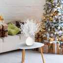 RoseCraft 10PCS Christmas Tree Decorations, Artificial Glitter Berry Stems Branches, for Christmas Tree Ornaments Picks Twigs Xmas Vase Filler Home Wedding Holiday Winter Decor. (White)