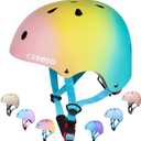Kids Bike Helmet,Toddler Skateboard Helmets for Ages 2-3-5-8-14 Years Boys GirlsAdjustable Multi-Sport Bicycle Skateboarding Football Roller Skating Scooter Rollerblade Balance Bike Helmet, M(20.5"-22"/10-16 years), Pink-blue