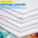 Sherr 6 Pcs 30 x 20 Inch Large Canvas for Painting Cotton Stretched Canvas Blank White Canvases Triple Primed Painting Profile Blank Canvases for Watercolor Acrylics Oil Painting