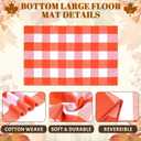 Fall Outdoor Rug Set, Hello Pumpkin Door Mat 28 x 43 in, 2 Pcs Welcome Mat Set, Orange and White Plaid Rug, Fall Front Porch Entryway Doormat Indoor Outdoor Decor, Thanksgiving Buffalo Plaid Mats (Hey There Pumpkin)