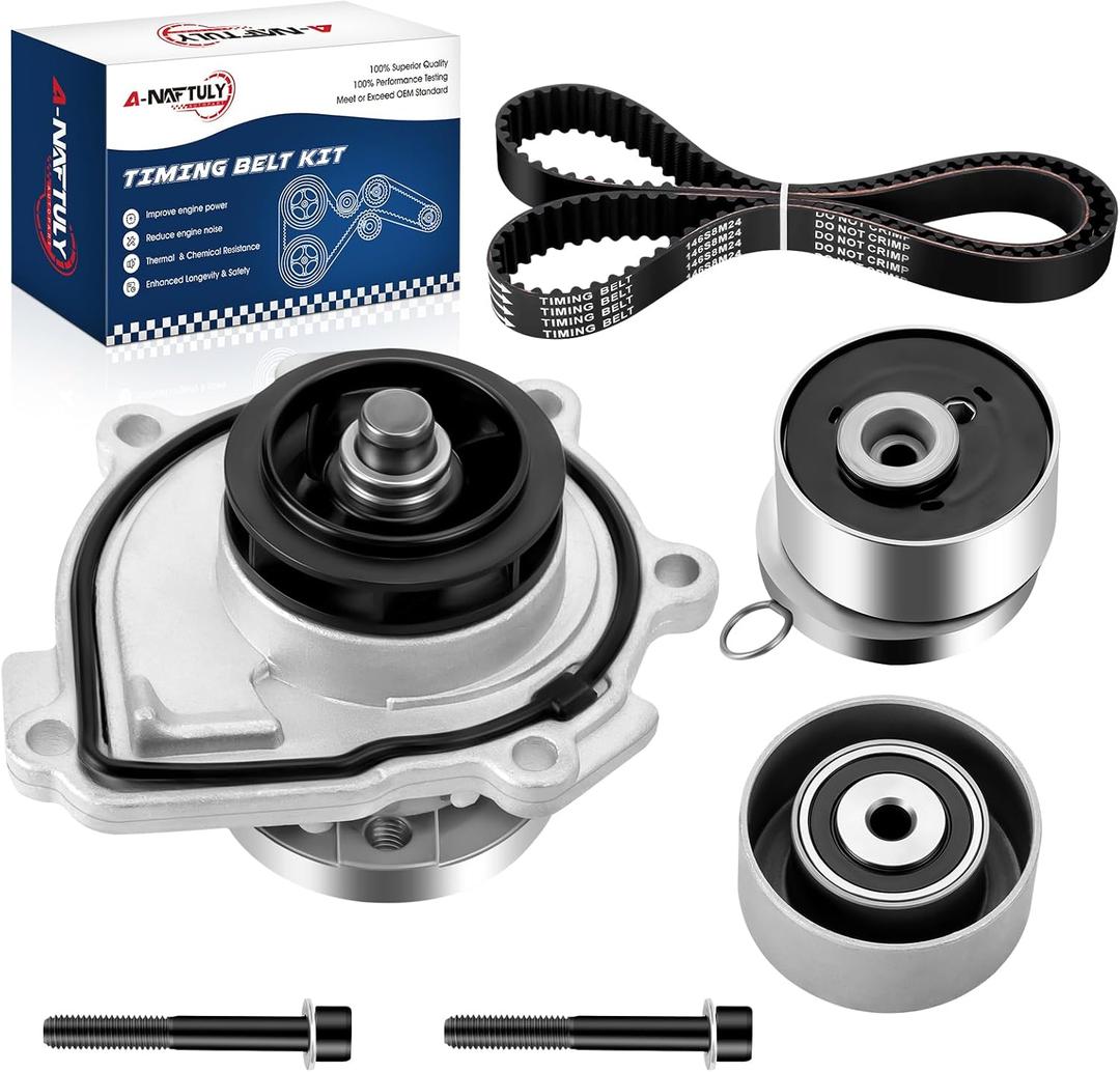 Engine Timing Belt Kit with Water Pump, Compatible with 2012-2018 Chevy Sonic, 2010-2015 Cruze, 2009-2011 Chevy Aveo Aveo5, 2009-2010 Pontiac G3, 2007-2008 Saturn Astra, L4 1.6L 1.8L DOHC