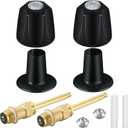 Coolfell Bathtub Shower Trim kit, 2 Piece Metal Matte Black Shower Knob Replacement Kit, Compatible with Price Pfister Valve, Shower 2 Faucet Handle Repair Kit with Shower Stems, Seats Parts, Flanges