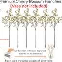 White Cherry Blossom Branches 6 Pcs 33.5" Long Stem Artificial Flowers for Tall Vase, Premium Faux Silk Spring Decor, Realistic Fake Cherry Blossoms for Home, Wedding & Table Centerpieces