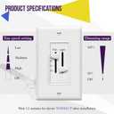 ENERLITES 3 Speed Ceiling Fan Control and LED Dimmer Light Switch, 2.5A Single Pole Light Fan Switch, 300W Incandescent Load, No Neutral Wire Required, 17001-F3-W, White