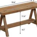 RowyPoey Solid Wood Bench, 39" Farmhouse Entryway Bench with Shoe Storage