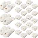 Cuffbow 24 Pairs Bridesmaid Slippers Bulk for Wedding Women Fuzzy Bride Slipper Bridal Shower Gift for Bachelorette Party