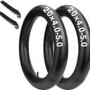 2-Pack 20/264.0-5.0 Fat Tire Bike Tubes: Heavy Duty Bike Tube with AV 32mm Schrader Valve, Compatible with 20/264.0-5.0E-Bike/Road Bike/Mountain Bike