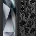 SEXYMOM Magnetic for Samsung Galaxy S24 Ultra Case - Wireless Charging Compatible,Cute Floral Design for Women and Girls,Slim Fit Translucent Matte Phone Case - Roses