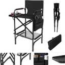 Folding Makeup Chair with Folding Tabletop Storage Bags for Makeup Artists, 44.9 inch