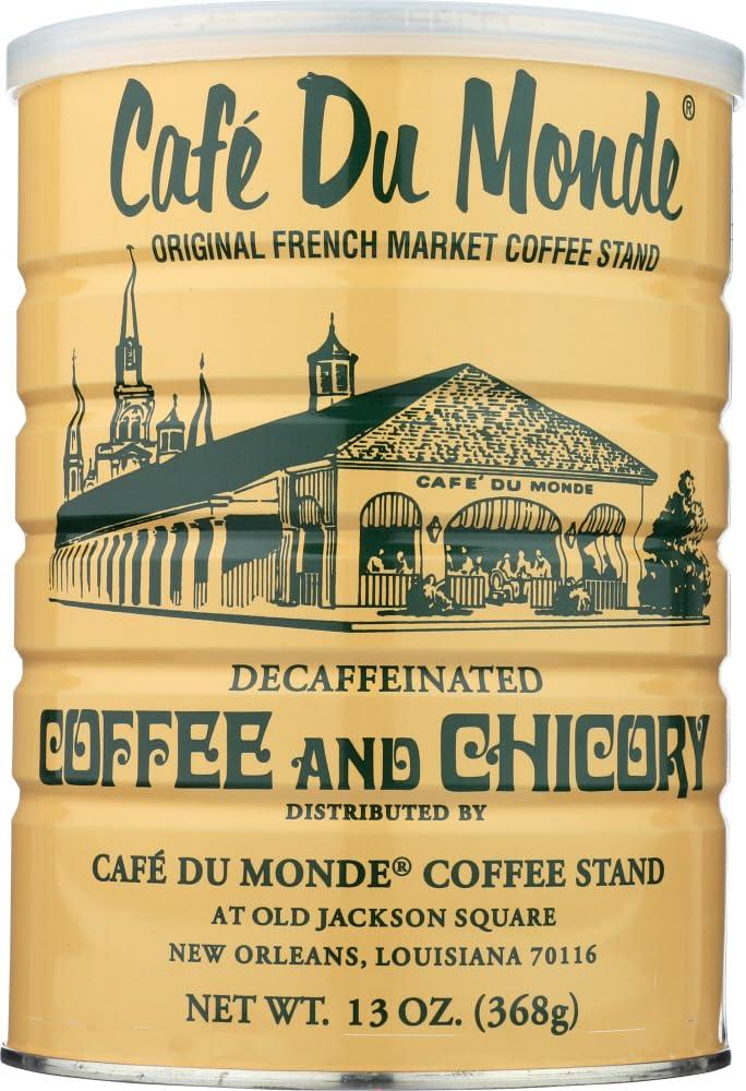 Cafe Du Monde Chicory Decaffeinated Coffee, Net Wt. 13 oz (2 Pack), Best By 06, 2026