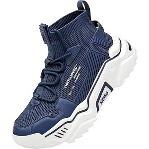 XIDISO Mens Fashion Sneaker Walking Shoes Athletic Running Shoes Breathable Casual Sport Gym Shoe, Dark Blue, 39