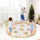 COSYLAND Wooden Balance Beam for Kids - 15 PCS Toddler Balance Beams and Stepping Stones - Sensory Balance Beam for Indoor Obstacle Course, Toys for Kids Age up 18 Months, Number