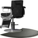 Salon mats for Hair Stylist 35.8"x27.9" Barber Shop Anti-Fatigue Salon Chair Mat - Black Semi Circle Hair Floor mats - 1/2" Thick Comfort Salon Standing Floor Mat, Hair Cutting Hairdressing Equipment