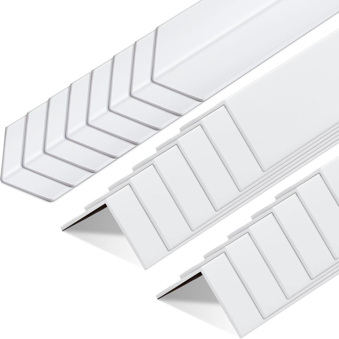 Sasylvia 20 Pcs Wall Corner Protector Guards, Vinyl 2-3/ 8 x 48 Inches Corner Trim Molding, Avoid Scratching Scuffs, Ease Install and Cleaning for Door Countertop Furniture Cabinet Protection, White