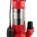 Hallmark Industries MA0387X-9 Sewage Pump with Float Switch, 1 HP, 115V, 7,250 GPH Max, 49 ft Lift, Stainless Steel