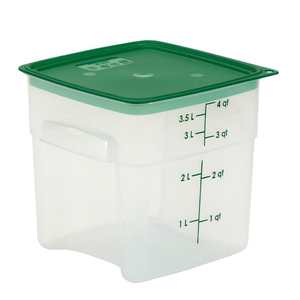 Cambro Food Storage Container (Microwave Safe and BPA-Free) - 4 QT (Quart) Square Food Storage Container (1 pack), 7.5 inches x 7.5 inches