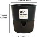 5/6.5/7.5 Inch Self Watering Pots for Indoor/Outdoor ,2 Pack plastic Planters for Indoor Plants with Drainage Holes and Saucers, Modern Decorative Flower Pot for Plants (Grey, 5-Inch, 4-Pack) (Gray)