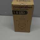 Vintage LED Hurricane Lantern, Warm White Battery Operated, Antique Metal Hanging Lantern with Dimmer Switch, 15 LEDs, 150 Lumen for Indoor or Outdoor Use