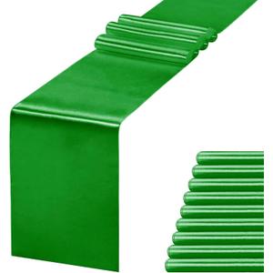 10 Pack Green Table Runner 12 X 108 Inch Silk Table Runner for Party,Wedding, Birthday, Banquets,Decoration