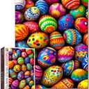Tucocoo 1000 Piece Easter Eggs Jigsaw Puzzle, Colorful Painted Eggs Art, 27 x 20 Inches, Gift, DIY, Game Nights