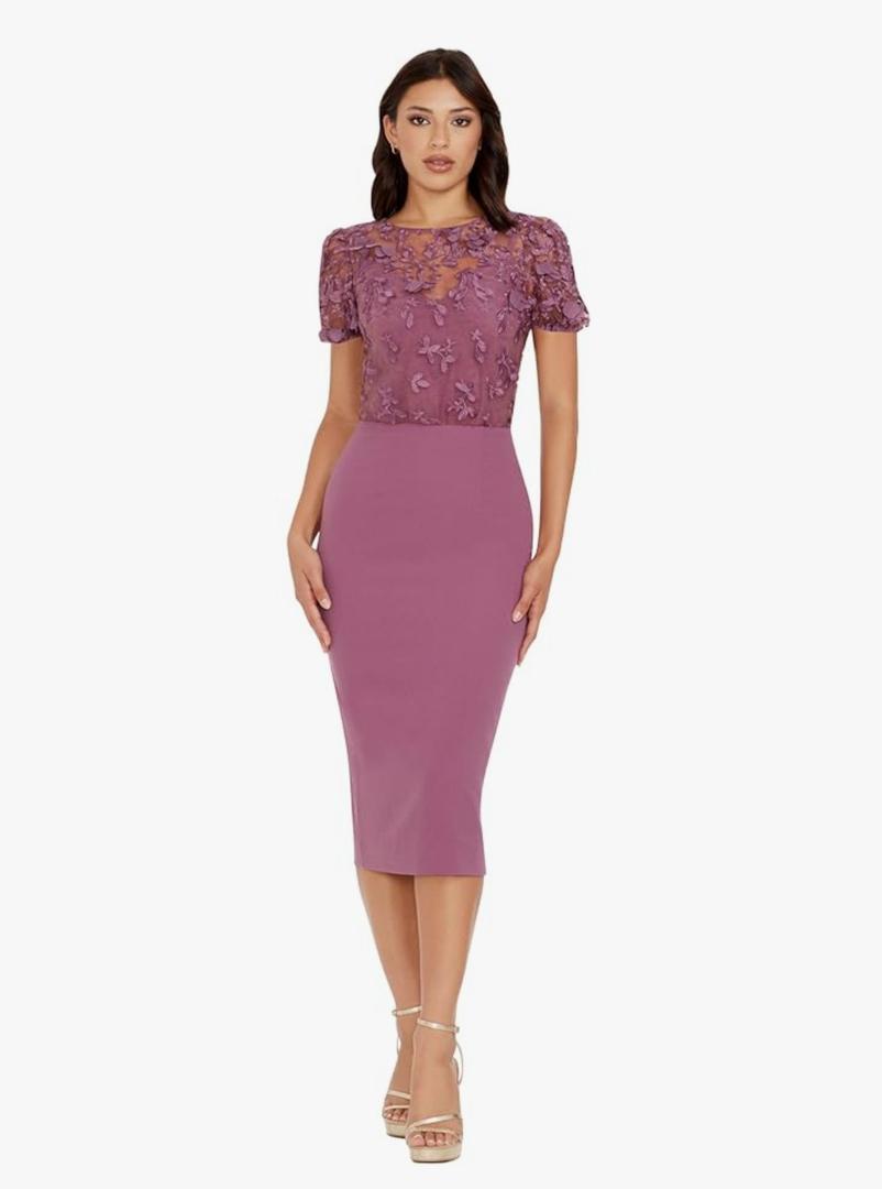 Dress the Population Womens Marianne Bodycon Midi Dress Medium