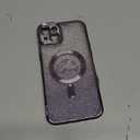 Fiyart Designed for iPhone 15 Pro Max Case,Compatible with MagSafe Love Heart Plating Camera Protection TPU Magnetic Glitter for Women Girls Shockproof Phone Bumper 6.7"-Purple