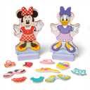 Melissa & Doug Disney Minnie Mouse and Daisy Duck Deluxe Wooden Magnetic Dress-Up; 2 Fashion Dolls with Stands for Pretend Play, 52 Pieces - FSC Certified