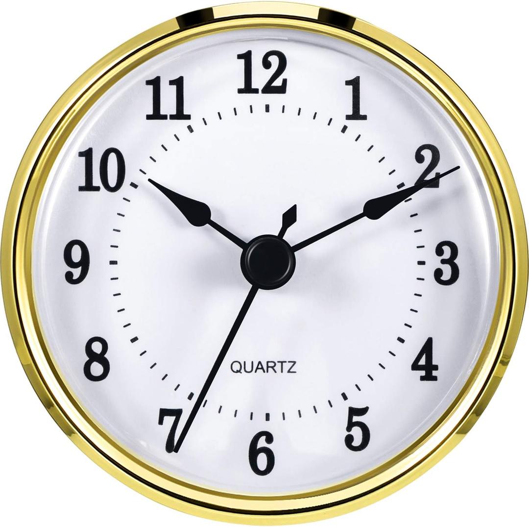 Hicarer 3-1/8 Inch (80 mm) Clock Insert Fit Diameter 3.0 inch (76 mm) Hole (Gold) 