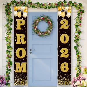 Prom Decorations Prom 2026 Graduation Font Porch Welcome Sign Class of 2026 Graduation Party Decor Decorations and Supplies for Home Classroom-12×71''
