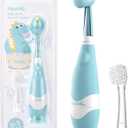 Papablic Toddler Sonic Electric Toothbrush Kids for Ages 1-3 Years, Baby Electric Toothbrush with Cute Dino Cover and Smart LED Timer, 2 Brush Heads (Debby)