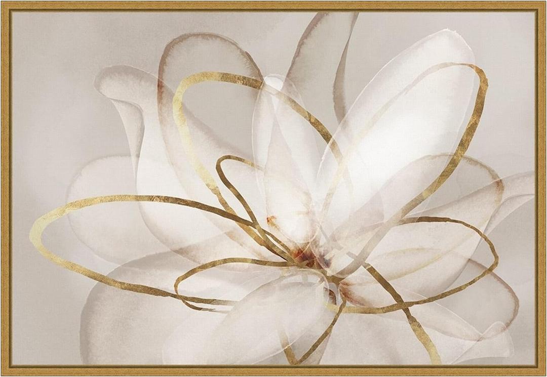 Amanti Art Framed Canvas Wall Art 16x23 Transparent Beauty III (Floral) by Eva Watts, Framed Wall Art Canvas, Abstract Artwork, Modern Contemporary Decor, Medium Painting for Living Room, Bedroom