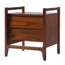 Walker Edison Leif Scandi Angled Drawer-Face Nightstand, 22 Inch, Walnut