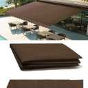 12' x 10' Retractable Patio Awning Replacement Fabric Cloth, Durable Exterior Sunshade Canopy Cloth, Reinforced Multi-Purpose Waterproof Protective Awning Cover, Brown