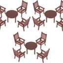 Toyvian 4 Sets Dollhouse Miniature Furniture Mini House Table and Chair Models Set 1: 50 Plastic Furniture for DIY Fairy Garden Dollhouse Decoration Pretend Table Chair